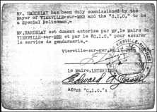 Désignation de Michel Hardelay comme policier, autorisé à porter un "Truncheon" (une matraque) (détails)