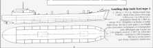 Plan eines LST Mk2 (Landing Ship Tank) 100m lang, 2.100t Nutzlast LST