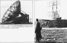 (détails) Les 2 modèles de radars, le Würzburg-Riese (Luftwaffe, la parabole de gauche) et le Freya (Kriegsmarine, les antennes de droite) (détails) la station photograph