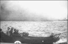 In the 1st plane a "canard", at the bottom, smoke from the shots of an LCT"Rocket"