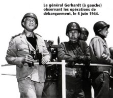 (Detail) Gerhardt besorgt an Bord der USS Zerstörer "Maloy" am Morgen des 6. Juni (Detail) General Gerhardt verlässt die "Maloy", um an Bord einer LCS (Landing Craft Su)