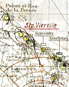 Les plans de tir d'une batterie d'artillerie de campagne (détails) Un croquis Allemand du printemps 44