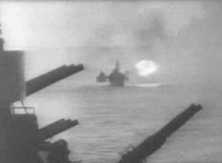In the 1st plane a "canard", at the bottom, smoke from the shots of an LCT"Rocket"