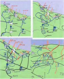 (détails) croquis établis par des officiers Allemands bien après la guerre