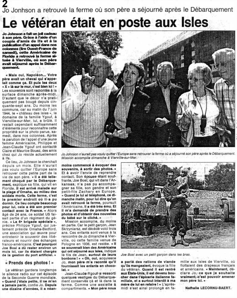 Collection document: GI Joe Bossi at the Ferme des Isles