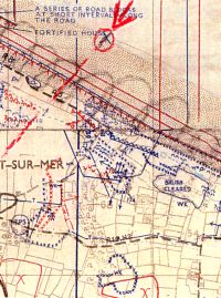 Plans établis par les Alliés avant le débarquement Les fortifications du Ruquet, décrites par une carte US du 19 mai 44