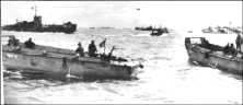 (Details) Eine ICL und LCVP warten darauf, an die Küste zu ziehen