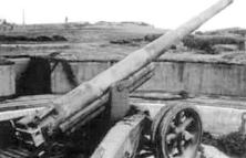 (details) (February 44) The guns before their displacement by the Germans, following the bombardments (details)
