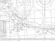 (details) The shot shots of German batteries in Seine Bay (details) (details) the coastal profile, seen from a submarine