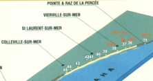 Les 5 zones fortifiées WN 70 à 74 qui devaient être attaquées par les "Liberators" les objectifs des "Liberators" sur la plage Omaha le trajet aller-retour sur la Manche 