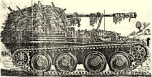 Details German fire plans (details) (details) a 75mm German assault gun "Marder", destroyed on the side of Trevières
