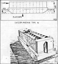 Plans-type des caissons Il y avait 6 modèles différents pour s'adapter aux fonds: ______________________ (détails) Sur cette photo datant peut-être du 8 ou 9 juin, on ape