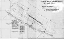 Le port a alors pris la forme définitive, indiquée ci-dessous (levé du 5 août 44): (voir détails)