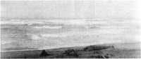 Der Sturm vom Strand aus gesehen Auf einem gestrandeten Rhinoferry